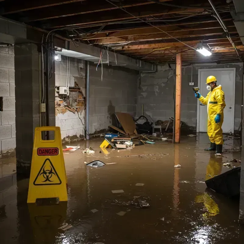 Flooded Basement Electrical Hazard in Mitchell County, IA Property